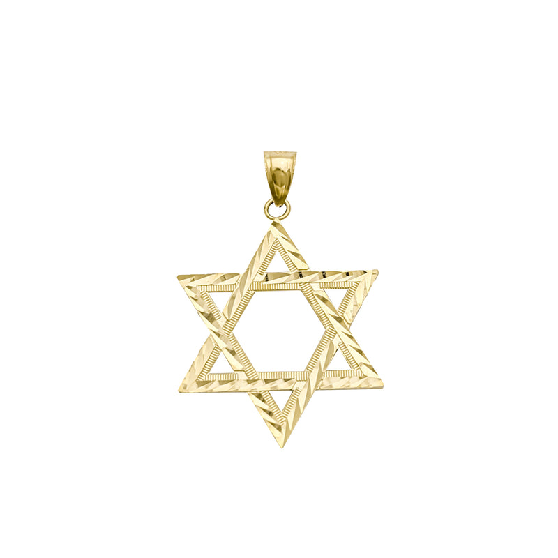 Star of David Diamond-Cut Pendant (14K)