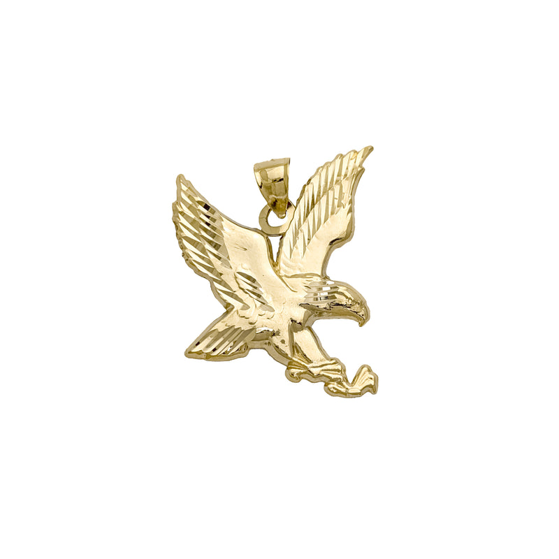 Diamond-Cut Soaring Eagle Pendant (14K)