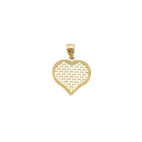 Heart Grid Textured Pendant (14K)