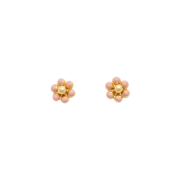 Flower Enamel Stud Earring (14K)