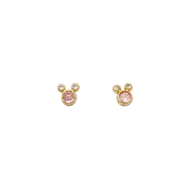 Three CZ Screw Earring (14K)