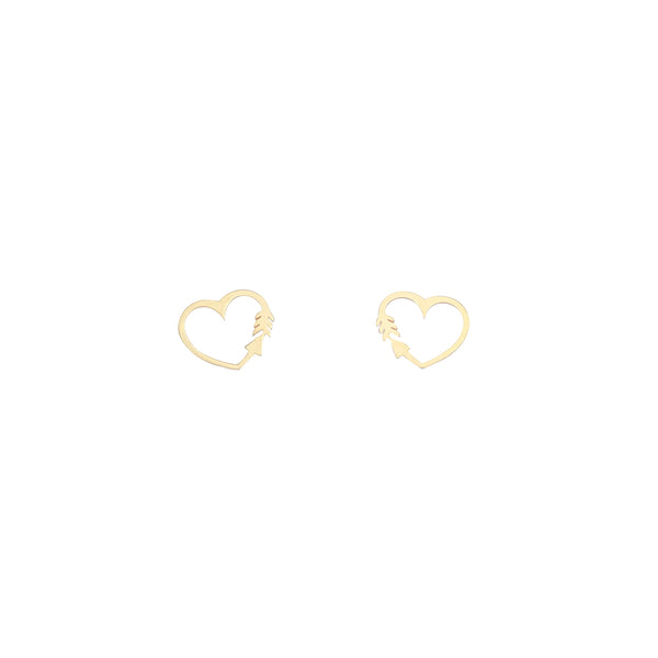 Heart Arrow Screw Earring (14K)