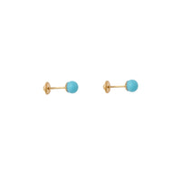 Sky Blue Ball Screw Earring (14K)