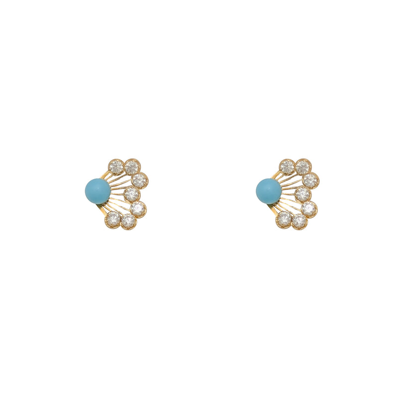 Blue Sky Butterfly Wing CZ Screw Earring (14K)