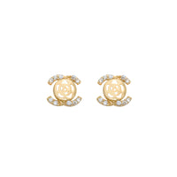 Flower CZ Screw Earring (14K)