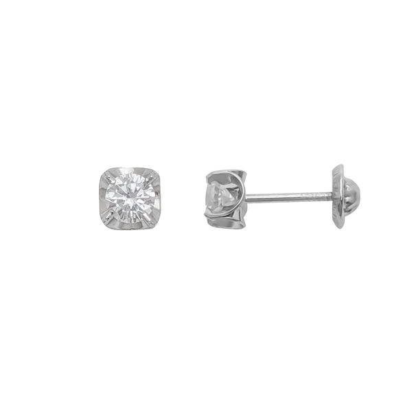 Prong CZ Screw Earring (14K)