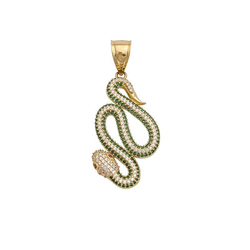 Snake CZ Pendant (14K)