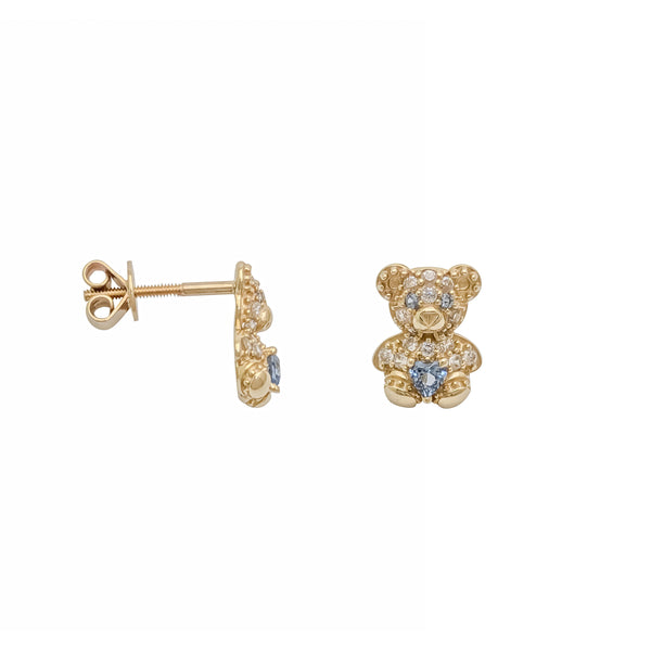 Teddy CZ Screw Earring (14K)