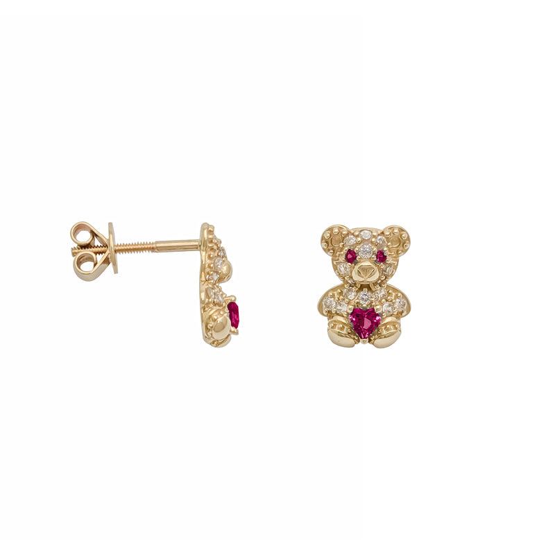 Teddy CZ Screw Earring (14K)