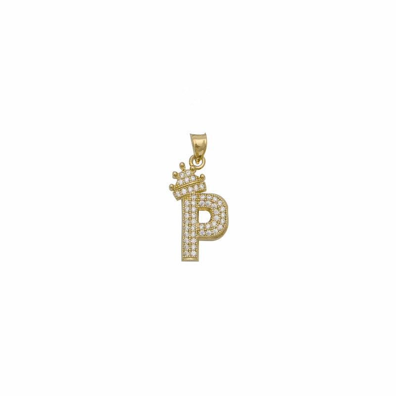 Icy Crown Initial/Letter Pendant (14K)