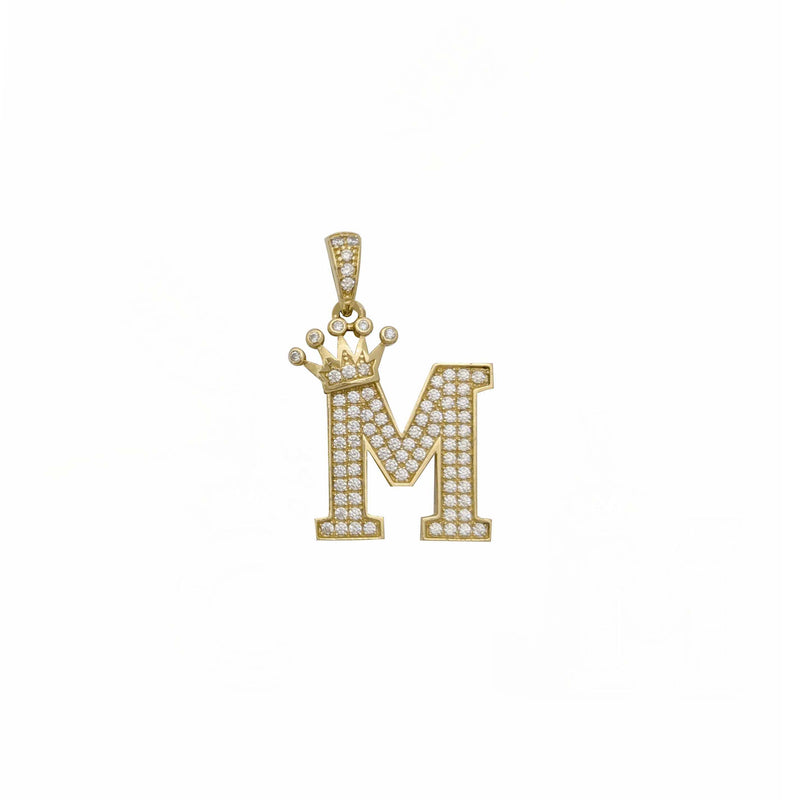 Icy Crown Initial/Letter Pendant (14K)