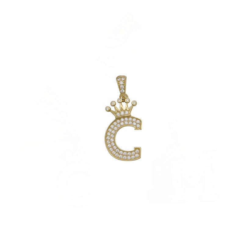 Icy Crown Initial/Letter Pendant (14K)