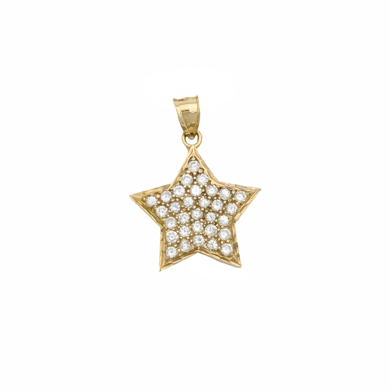 Diamond Cut Star CZ Pendant (10K)