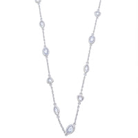 Bezel CZ Necklace (Silver)