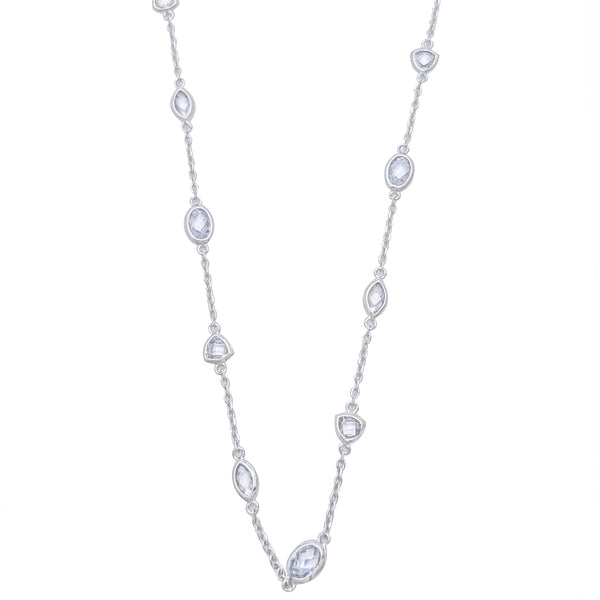 Bezel CZ Necklace (Silver)