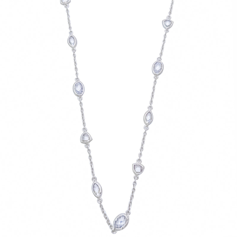 Bezel CZ Necklace (Silver)