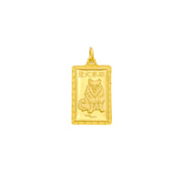 Dog (狗) Zodiac Sign Good Luck Rectangular Medallion Pendant (24K)