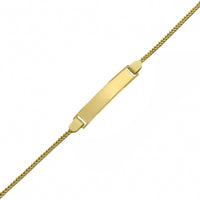 Children's Two-Tone Spiga Wheat Link ID Bracelet (10K)