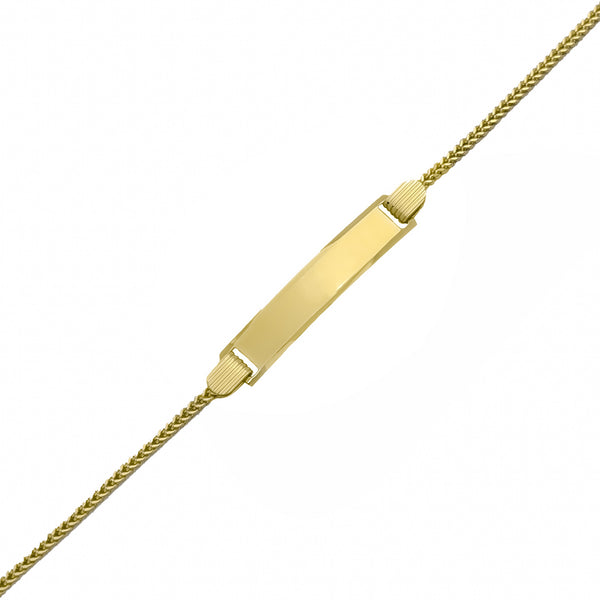 Children's Two-Tone Spiga Wheat Link ID Bracelet (10K)