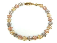 Tri-Color Flower Bracelet (14K)