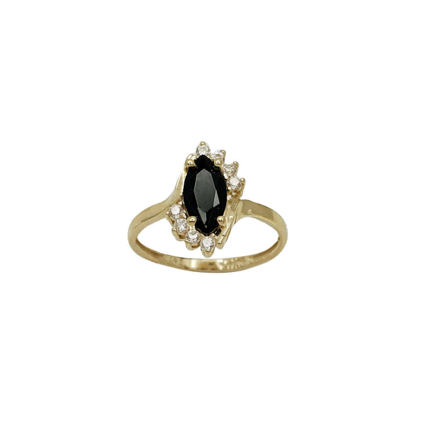 Black Zirconia Lady Ring (14K)