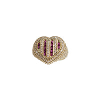 Ice-Out Pink & White Stone Heart Ring (14K)