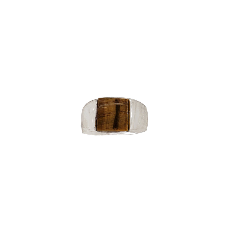 Square Tiger Eye Ring (Silver)