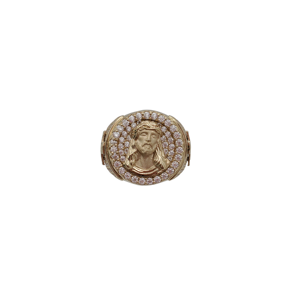 Zirconia Jesus Head Ring (14K)