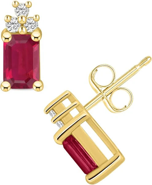 Ruby Diamond Earrings (14K)