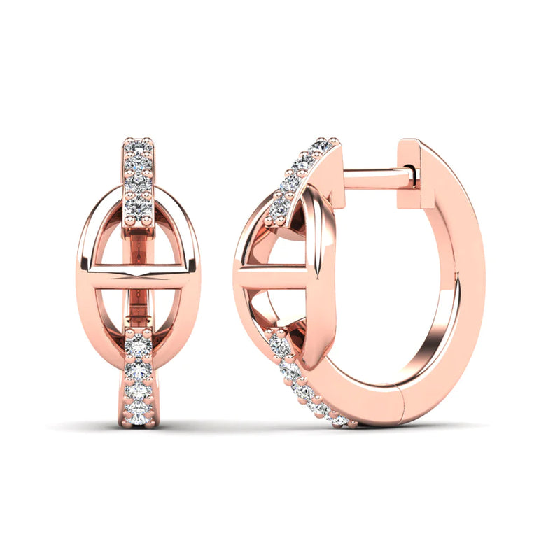 Diamond Mariner Huggie Earrings (14K)