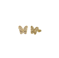 Zirconia Butterfly Stud Earring (14K)