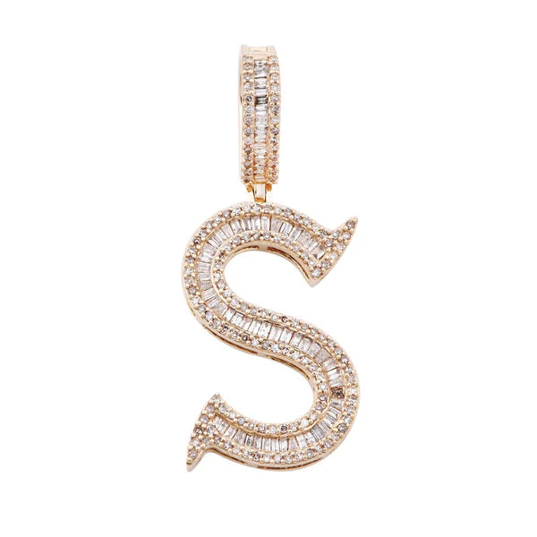 Diamond Letter S Initial Pendant (14K)