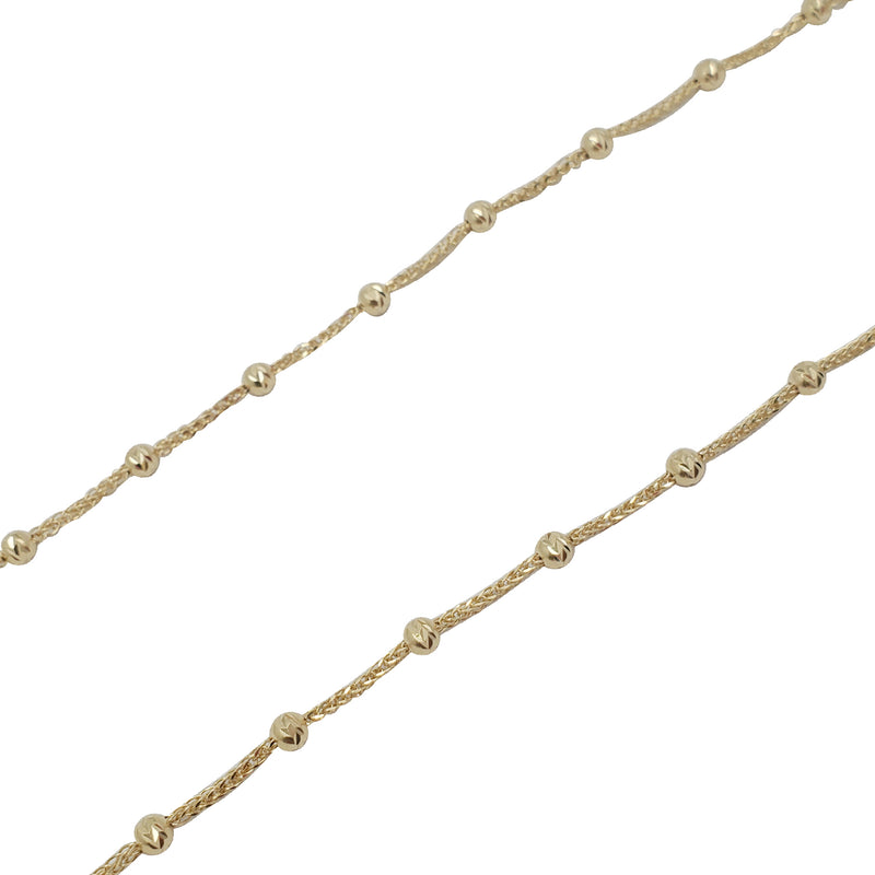 Diamond-Cut Ball Spiga Chain (14K)