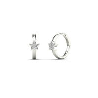 Diamond Star Huggie Earrings (14K)