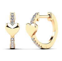 Diamond Heart Huggie Earring (14K)