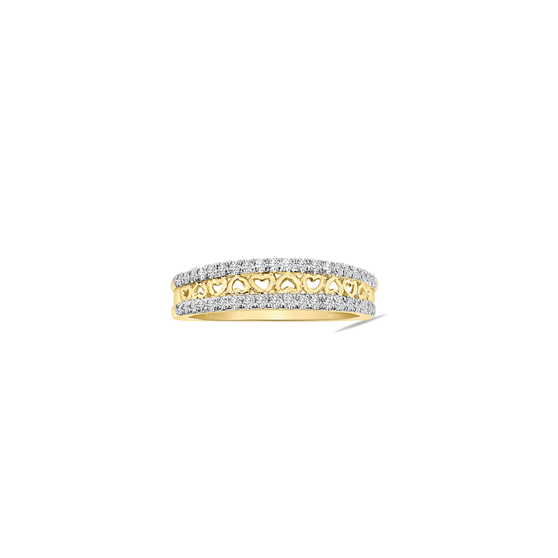 Lady Diamond Hearts Band Ring （14K）