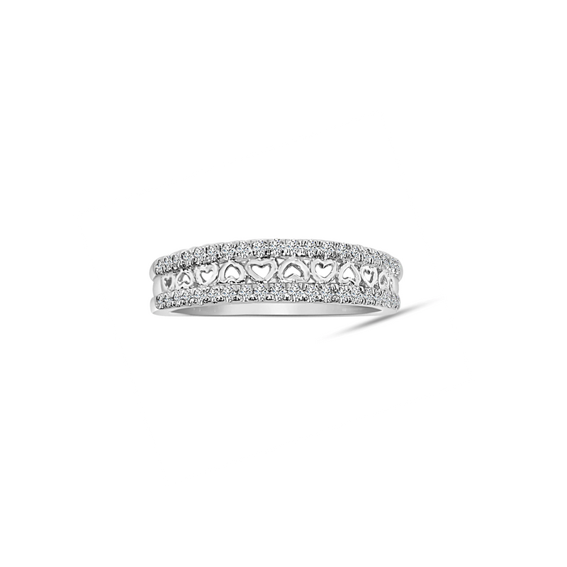 Lady Diamond Hearts Band Ring （14K）