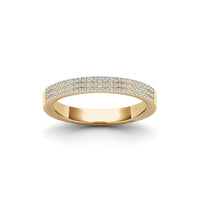 Diamond Three-Line Half Eternity Ring  (14K)