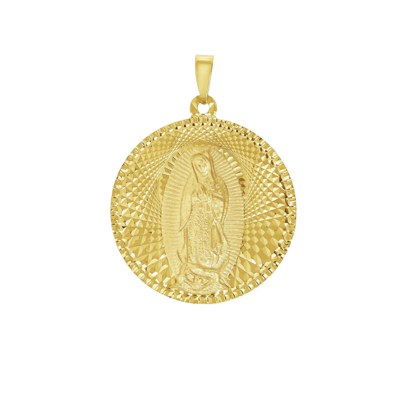 Virgin Mary Bordered Pendant (18K)