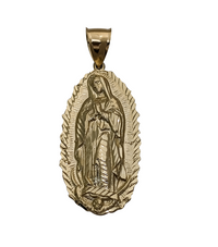 Virgin Mary Textured Diamond-Cut Pendant (14K)