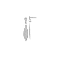 Silver Feather Dangle Earrings (Silver) main - Popular Jewelry - New York