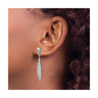 Silver Feather Dangle Earrings (Silver) preview - Popular Jewelry - New York