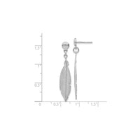 Silver Feather Dangle Earrings (Silver) scale - Popular Jewelry - New York