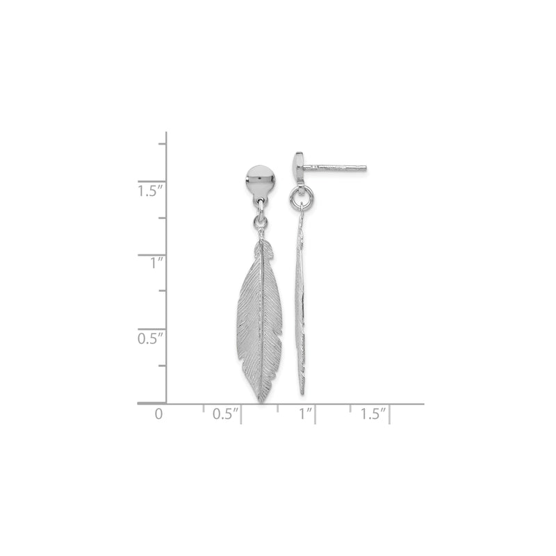 Silver Feather Dangle Earrings (Silver) scale - Popular Jewelry - New York