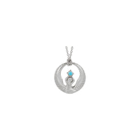 Natural Turquoise Phoenix Necklace (Silver) front - Popular Jewelry - New York