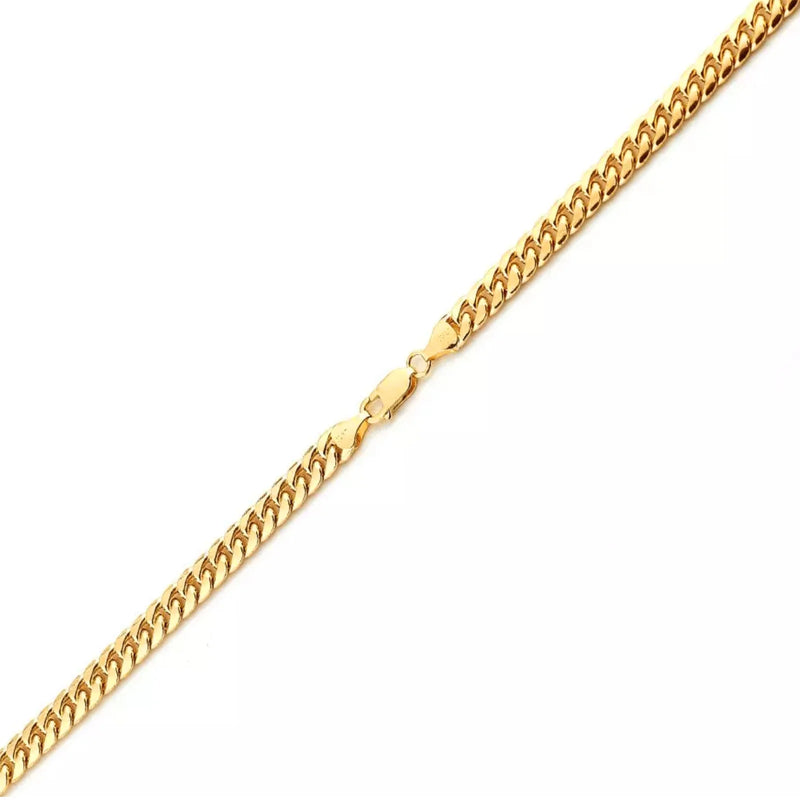 Solid Miami Cuban Ankle Bracelet (14K)