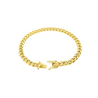 [Box Lock] Solid Miami Cuban Bracelet (14K)