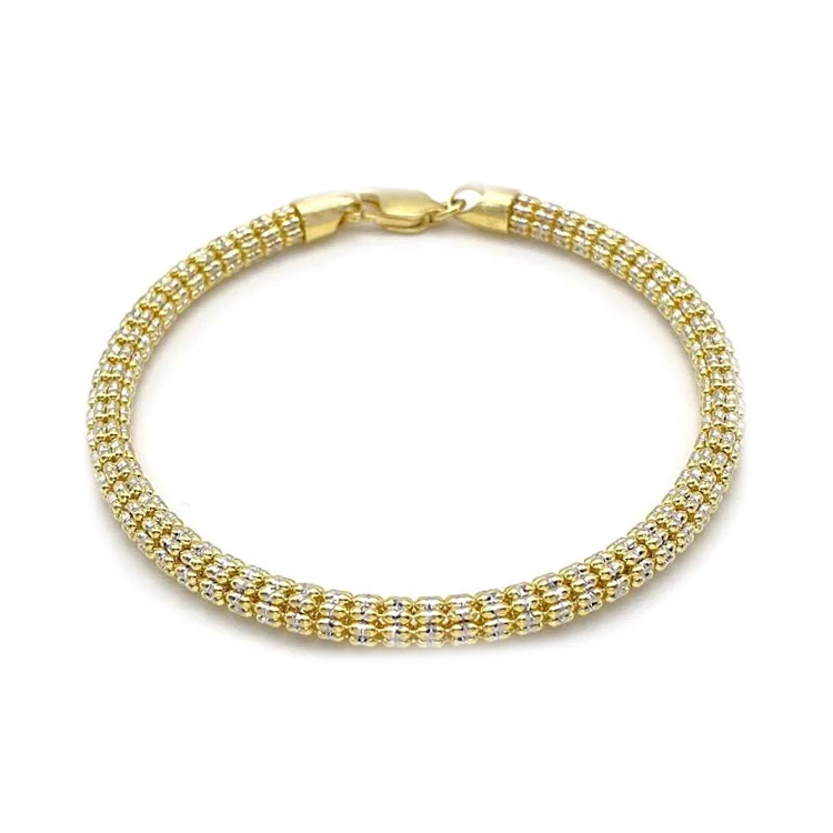 Two-Tone Popcorn Bracelet (14K)