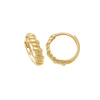 Plain Twisted Huggie Earrings (14K)