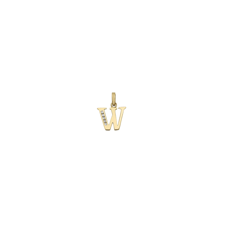 [0.60 inch] Zirconia Initial Letter Pendant (14K)